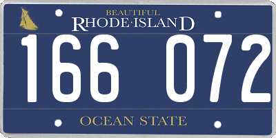 RI license plate 166072