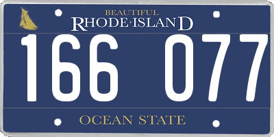 RI license plate 166077