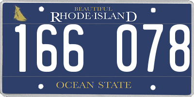 RI license plate 166078