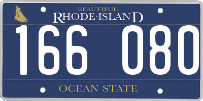 RI license plate 166080