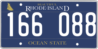 RI license plate 166088