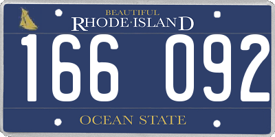 RI license plate 166092