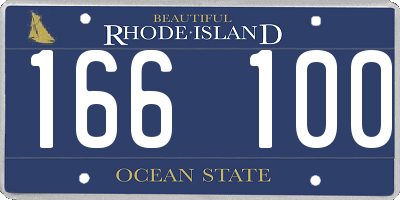 RI license plate 166100