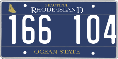 RI license plate 166104