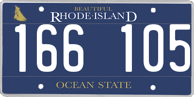 RI license plate 166105