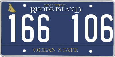 RI license plate 166106