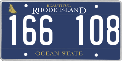 RI license plate 166108