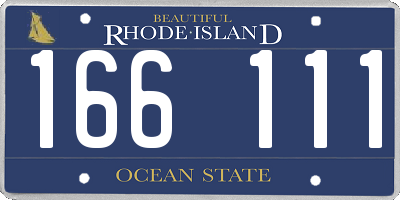 RI license plate 166111