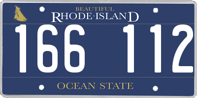 RI license plate 166112