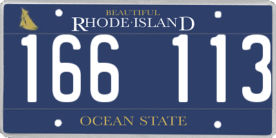 RI license plate 166113