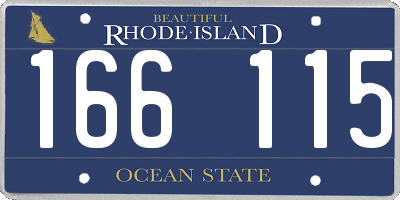 RI license plate 166115