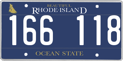 RI license plate 166118