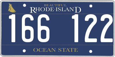 RI license plate 166122