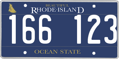 RI license plate 166123