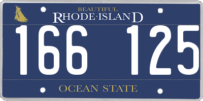 RI license plate 166125