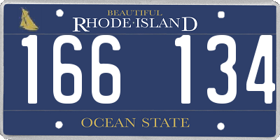RI license plate 166134