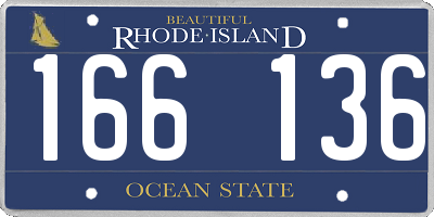 RI license plate 166136