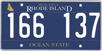 RI license plate 166137