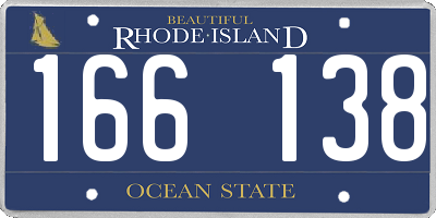 RI license plate 166138