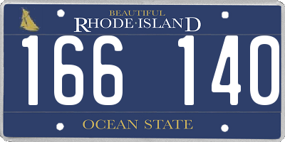 RI license plate 166140