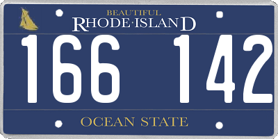 RI license plate 166142