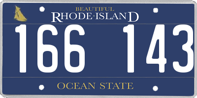 RI license plate 166143