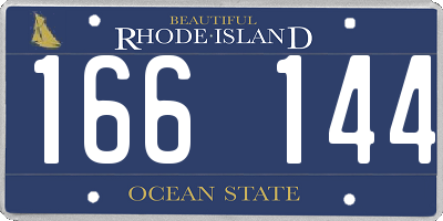 RI license plate 166144