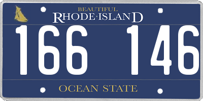RI license plate 166146