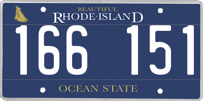 RI license plate 166151