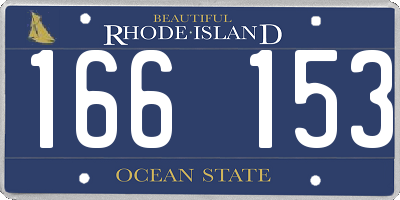 RI license plate 166153