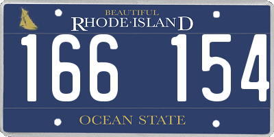 RI license plate 166154