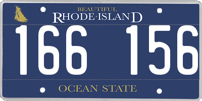 RI license plate 166156