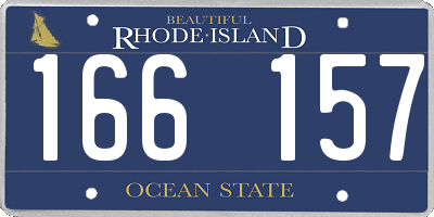 RI license plate 166157