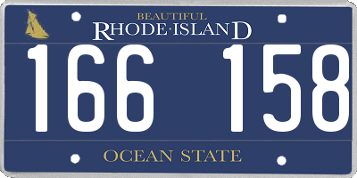 RI license plate 166158