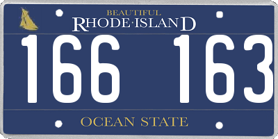 RI license plate 166163