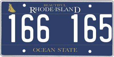 RI license plate 166165