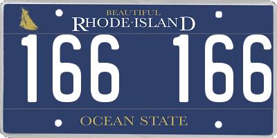 RI license plate 166166