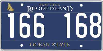 RI license plate 166168