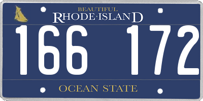 RI license plate 166172