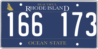 RI license plate 166173