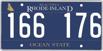 RI license plate 166176