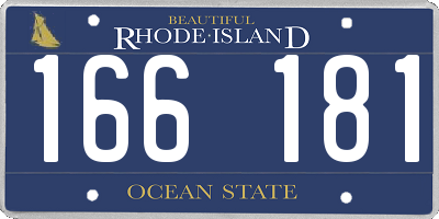 RI license plate 166181