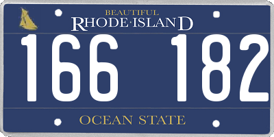 RI license plate 166182