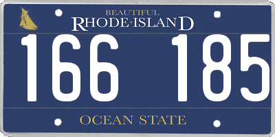 RI license plate 166185