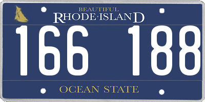 RI license plate 166188