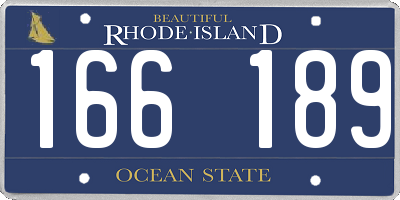 RI license plate 166189
