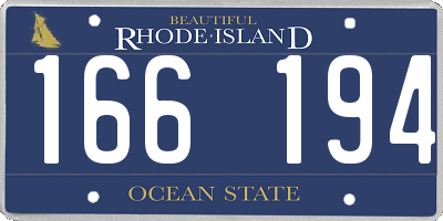 RI license plate 166194