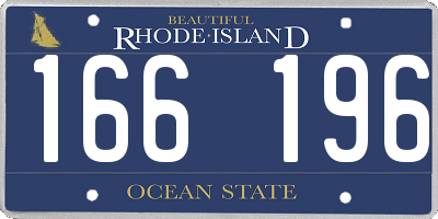 RI license plate 166196