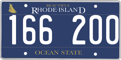 RI license plate 166200