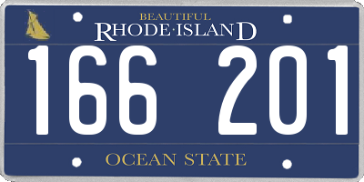 RI license plate 166201